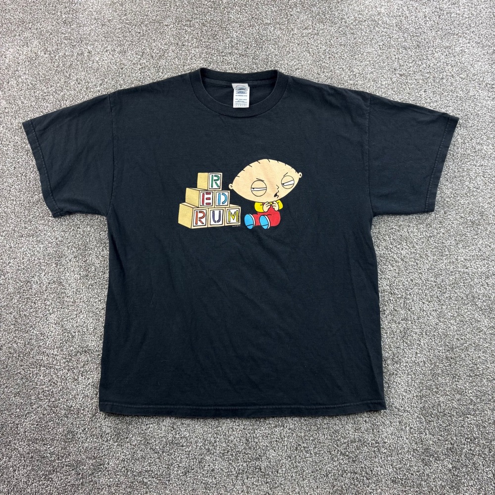 Vintage Family Guy Shirt Mens Large Black Stewie Redrum Cartoon